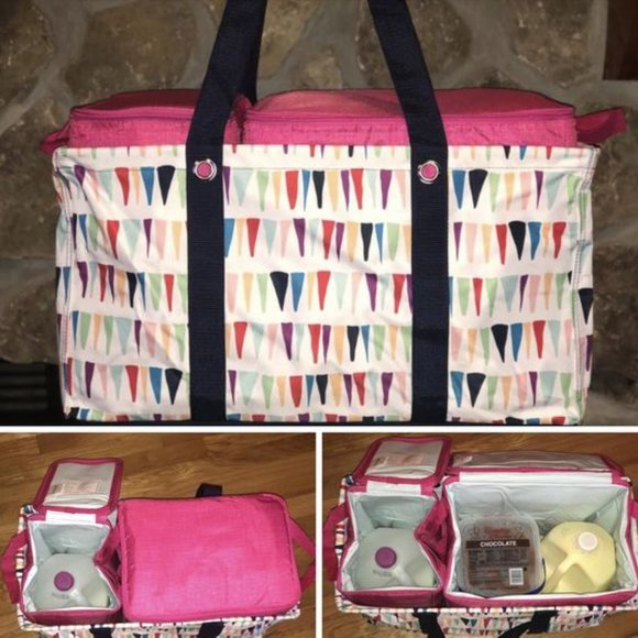 Thirty-One Double Chill Thermal Set - Blue Crosshatch - NIB - Picture 3 of 3